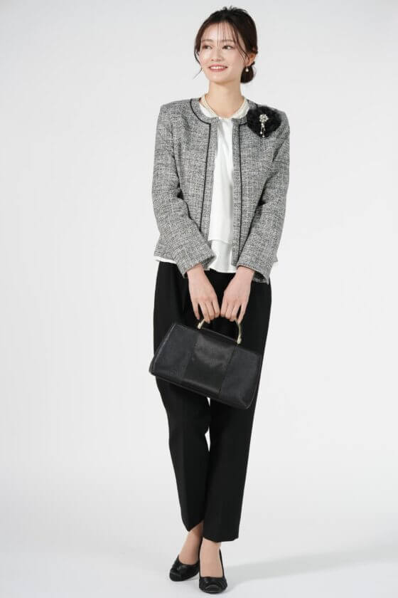 UNITED ARROWS green label relaxing
MIXツイードジャケットブラックパンツスーツセット
