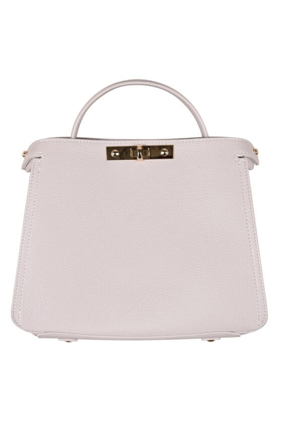 De pral トラペジウム型ライトベージュバッグ