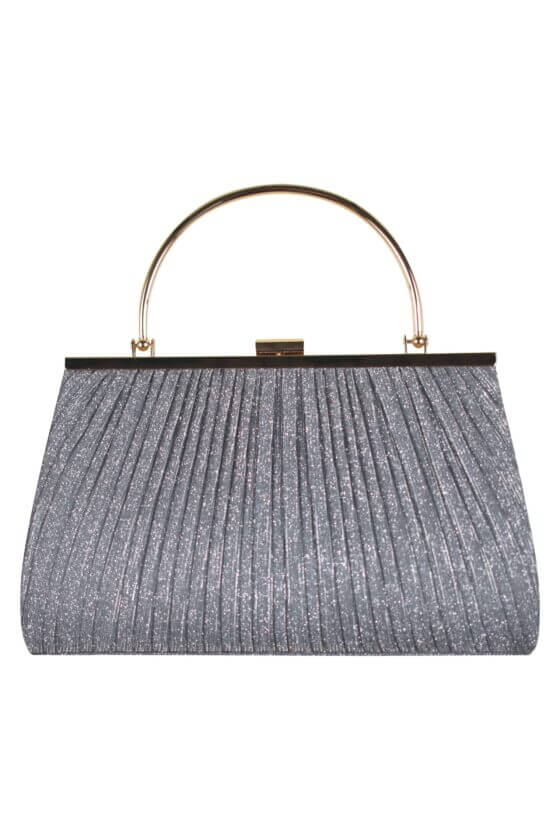 Hermoso luxe
持ち手付きラメプリーツグレーバッグ