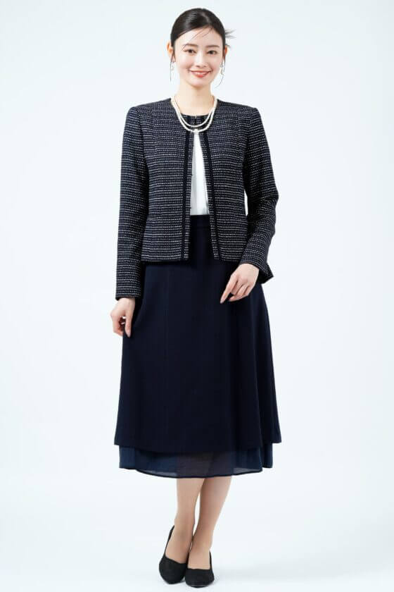 Reflect
クラシックツイード×ネイビースカートスーツセット
