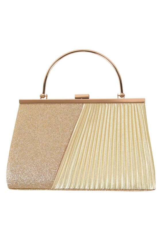Hermoso luxe
持ち手付きラメプリーツアシメゴールドバッグ