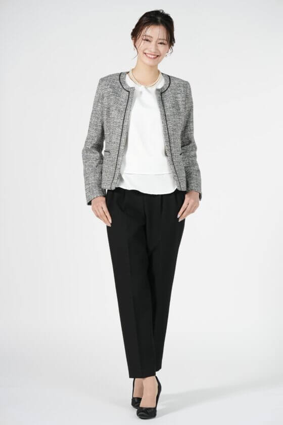 UNITED ARROWS green label relaxing
MIXツイードジャケットブラックパンツスーツセット