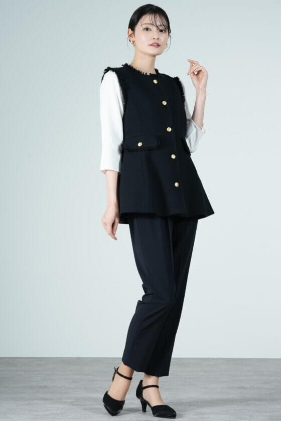 UNITED ARROWS green label relaxing
ペプラムツイードジレ×ネイビーパンツスーツセット
