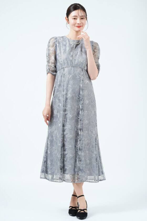 AIMER
アマリリス柄レースブルーグレードレス
